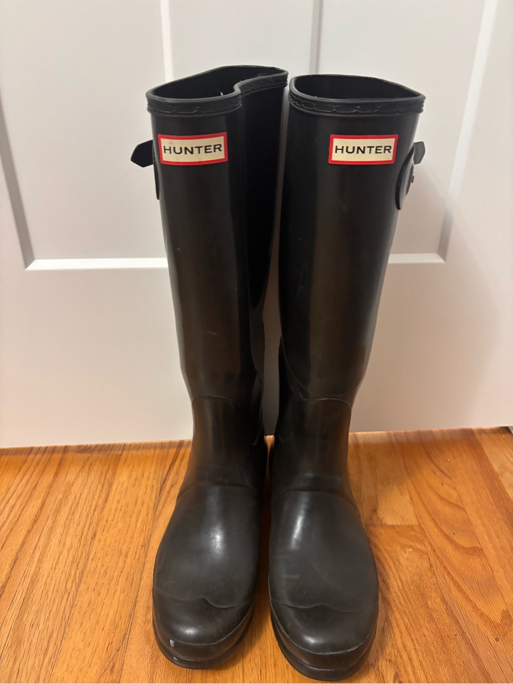 Hunter Black Gloss Tall Waterproof Rain Boots size 9
